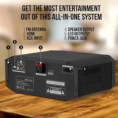 LyxJam Bluetooth Stereo System for Home W/CD Player, MP3, USB, Bass & Remote