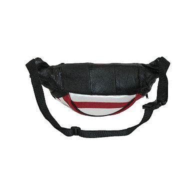 CTM Leather Patriotic American Flag Fanny Waist Pack