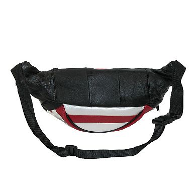 CTM Leather Patriotic American Flag Fanny Waist Pack