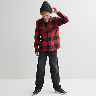Boys 8-20 Sonoma Goods For Life® Supersoft Hooded Flannel in Regular & Husky