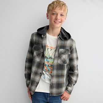 Boys 8-20 Sonoma Goods For Life® Supersoft Hooded Flannel in Regular & Husky