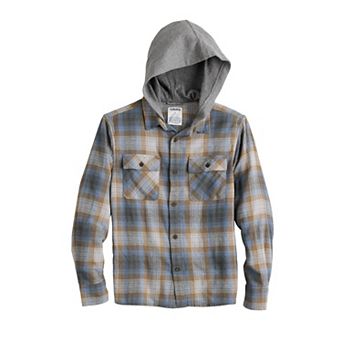 Boys 8-20 Sonoma Goods For Life® Supersoft Hooded Flannel Shacket in Regular & Husky