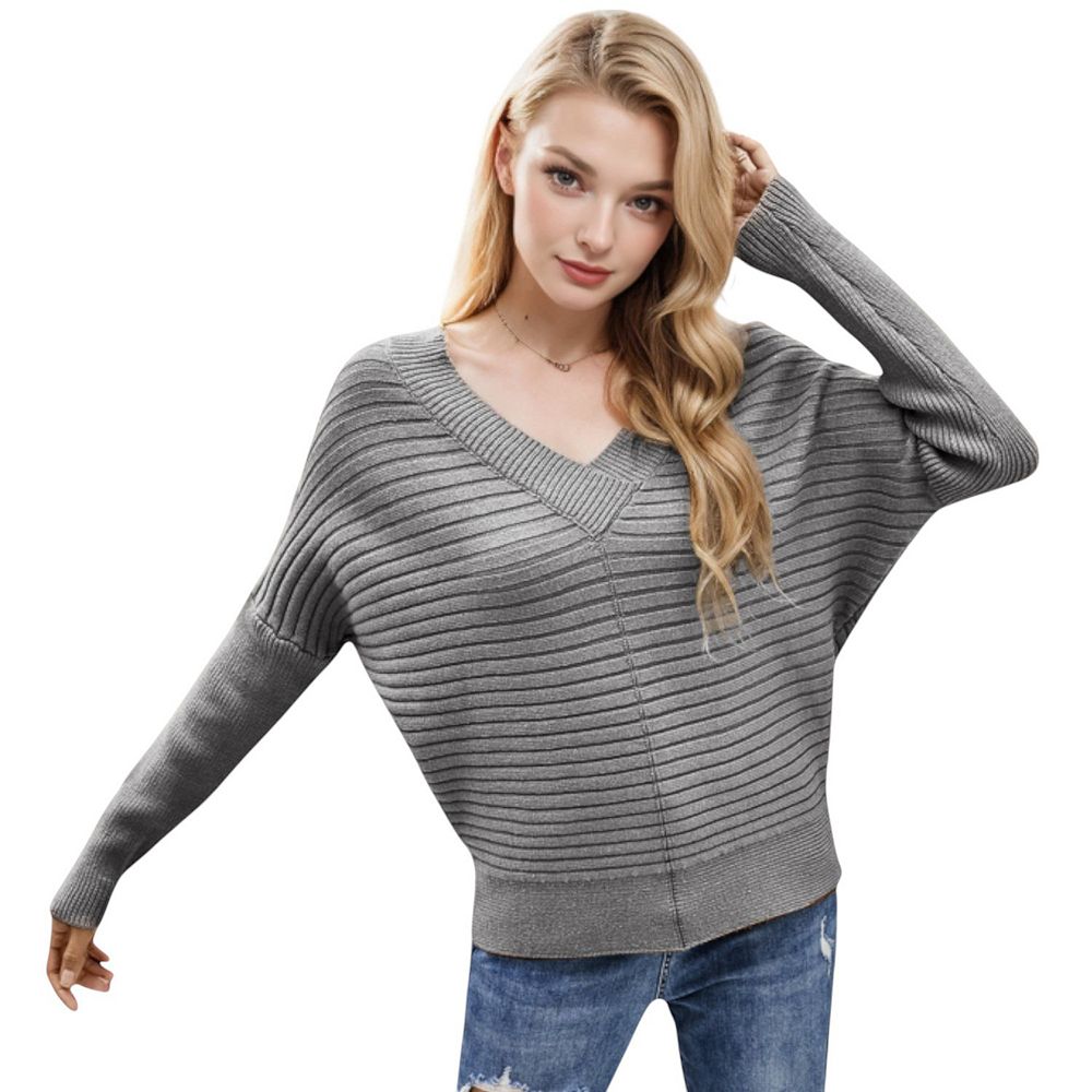 Women’s Knitted Sweater – Oversized Fit – Ribbed Texture – High Neck – Long Sleeve