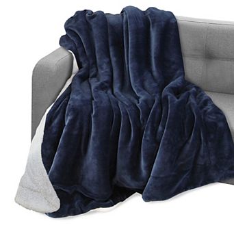 Elegant Comfort Velvet Plush Sherpa Throw Velvet Feel - Sherpa Back Throw Blanket