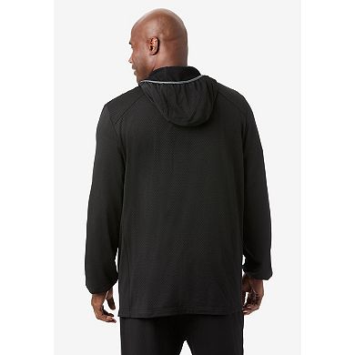 KingSize Men's Big & Tall Performance Grid Zip-Up Hoodie