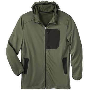 KingSize Men's Big & Tall Performance Grid Zip-Up Hoodie