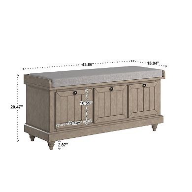 HomeVance Winfred Seat Cushion Storage Bench