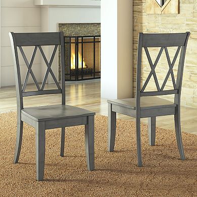 HomeVance Acorn Creek 2-pc. X-Back Dining Chair Set