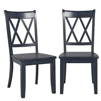 HomeVance Acorn Creek 2 pc X-Back Dining Chair Set