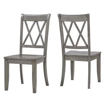 HomeVance Acorn Creek 2 pc X-Back Dining Chair Set