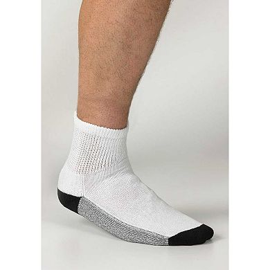 KingSize Men's 1/4 Length Cushioned Crew Socks 3-Pack