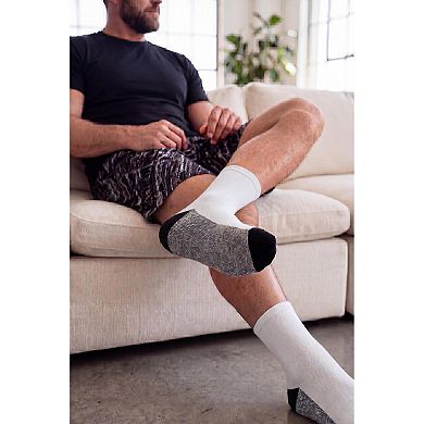 KingSize Men's 1/4 Length Cushioned Crew Socks 3-Pack