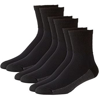 KingSize Men's 1/4 Length Cushioned Crew Socks 3-Pack