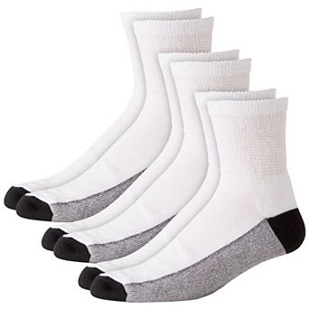 KingSize Men's 1/4 Length Cushioned Crew Socks 3-Pack