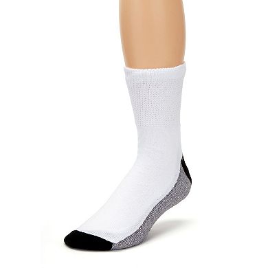 KingSize Men's 1/4 Length Cushioned Crew 6 Pack Socks