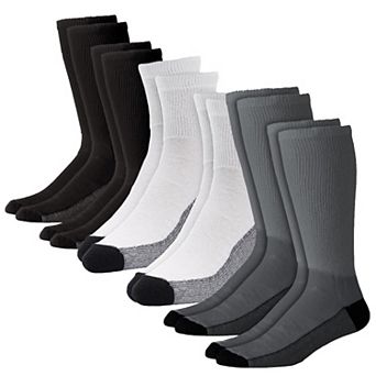KingSize Men's 1/4 Length Cushioned Crew 6 Pack Socks