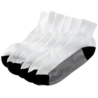 KingSize Men's 1/4 Length Cushioned Crew 6 Pack Socks