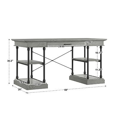 HomeVance Cresthill Rustic Desk