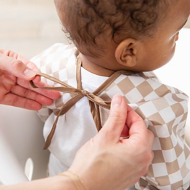 Bumkins Neutral Check Sleeved Bib