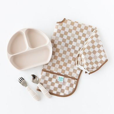 Bumkins Neutral Check Sleeved Bib
