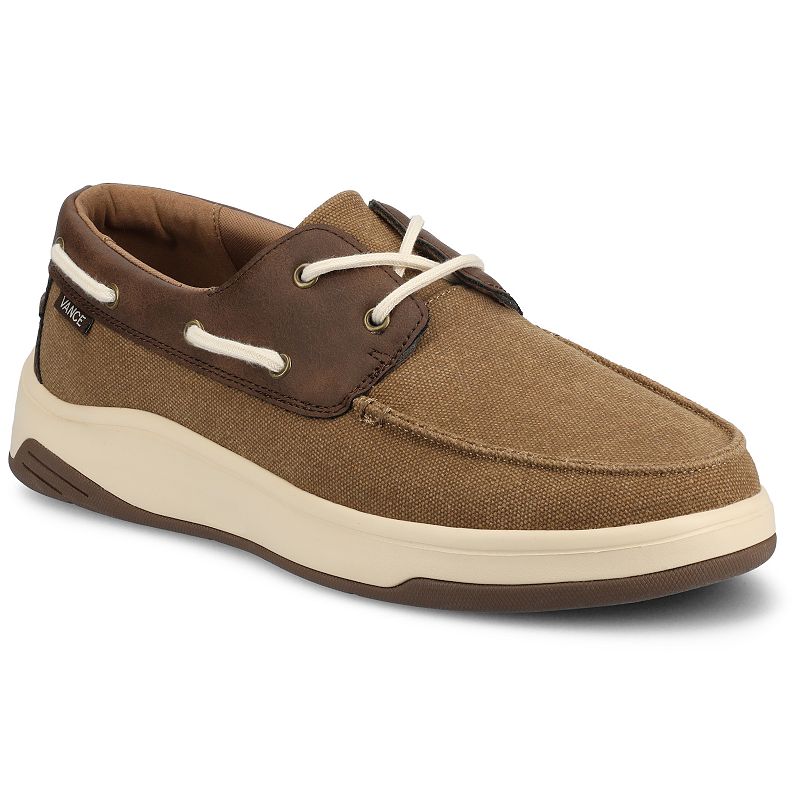 VANCE Catamaran Men's Comfort Lace-up Low Top Flexible Boat Shoes, Size: 9.5, Brown