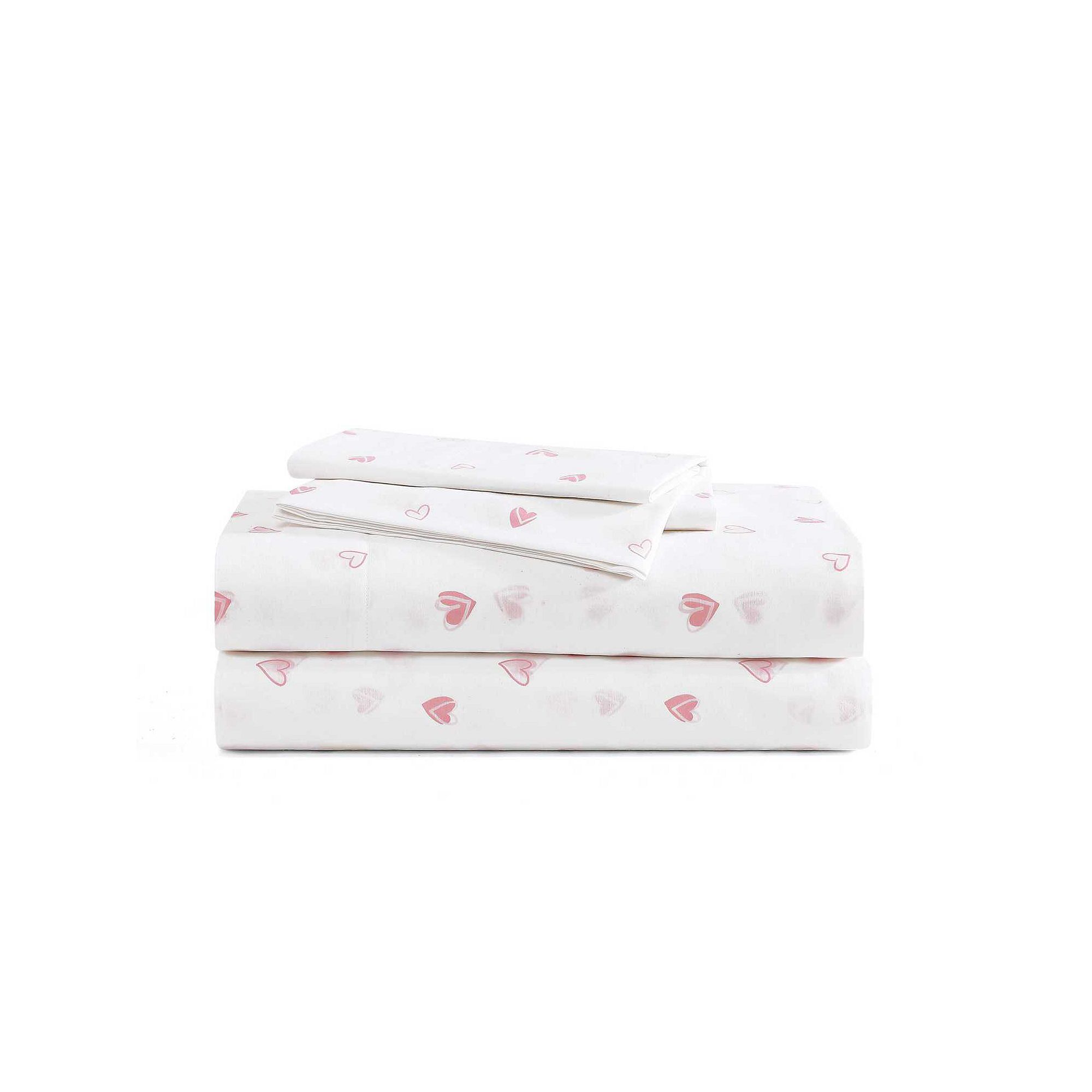 Poppy & Fritz Sheet Set, Pink Hearts