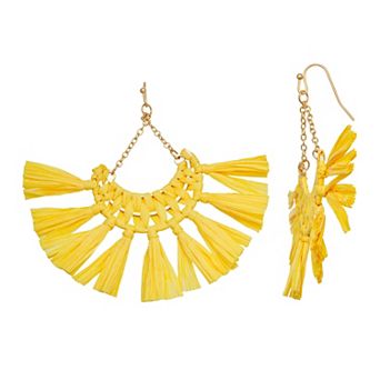 Emberly Fanned Raffia Drop Earrings