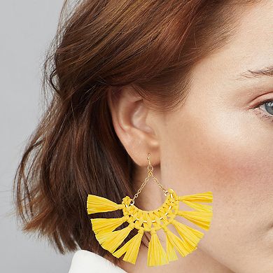 Emberly Fanned Raffia Drop Earrings