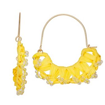 Emberly Raffia Half Hoop Earrings