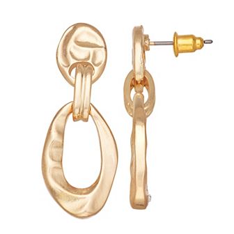 Emberly Organic Metallic Link Drop Earrings