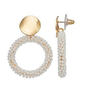 Emberly Seed Beads Hoop Earrings
