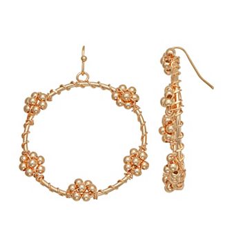Emberly Daisy Station Hoop Earrings