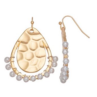Emberly Hammered Teardrop Earrings