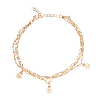 Emberly Layered Daisy Anklet