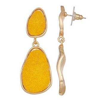 Emberly Yellow Double Teardrop Earrings