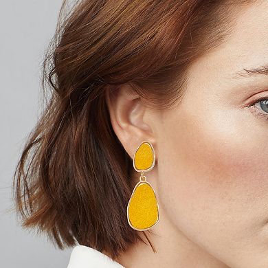 Emberly Yellow Double Teardrop Earrings