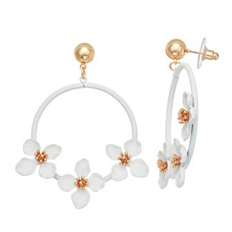 Emberly Daisy Hoop Earrings