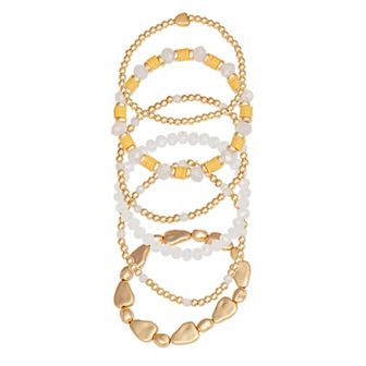 Emberly 6 pc Multi Beaded Bracelet Set