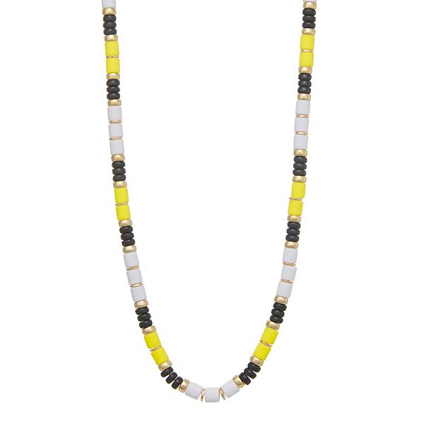 Emberly Beaded Color Block Necklace
