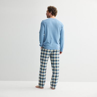 Men's Sonoma Goods For Life® Flannel Long Sleeve Pajama Top & Pajama Pants Set