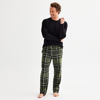 Men's Sonoma Goods For Life® 2 pc Waffle Long Sleeve Pajama Top & Flannel Pajama Pants Set
