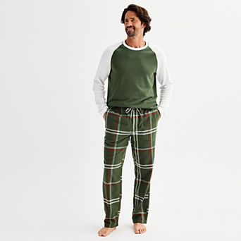 Men's Sonoma Goods For Life® 2 pc Waffle Long Sleeve Pajama Top & Flannel Pajama Pants Set