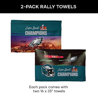Philadelphia Eagles 2025 Super Bowl LIX Overview Fan Towel 2 Pack