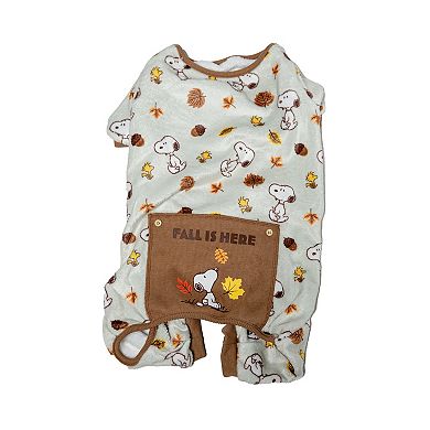 Woof Peanuts Snoopy Leaf Acorn Pet Pajamas