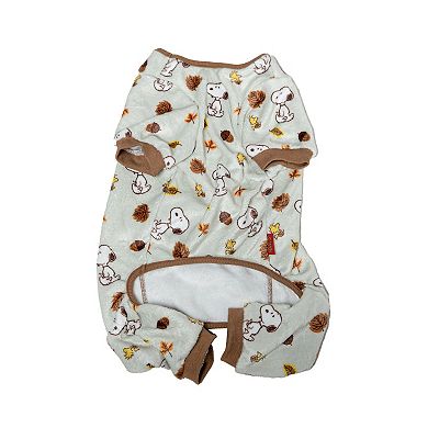 Woof Peanuts Snoopy Leaf Acorn Pet Pajamas
