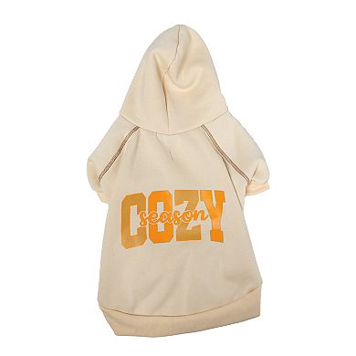 Woof Beige Cozy Season Pet Hoodie