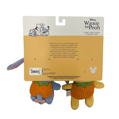 Woof Disney's Winnie the Pooh & Eeyore 2-pk. Pumpkin Plush Dog Toy Set
