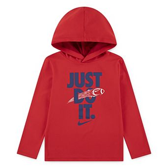 Boys 4-7 Nike Sports "Just Do It." Hooded Long Sleeve Dri-FIT T-shirt