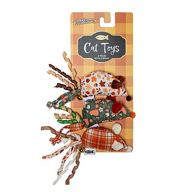 Meow 3-Pack Pattern Mice Catnip Plush