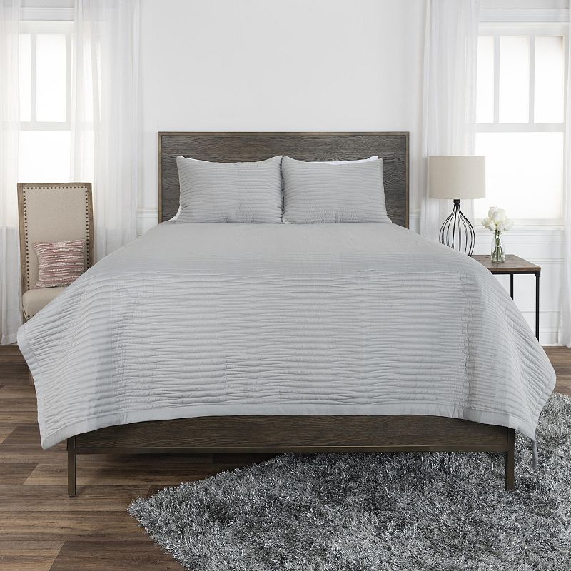Rizzy Home Parker Quilt Set, Gray